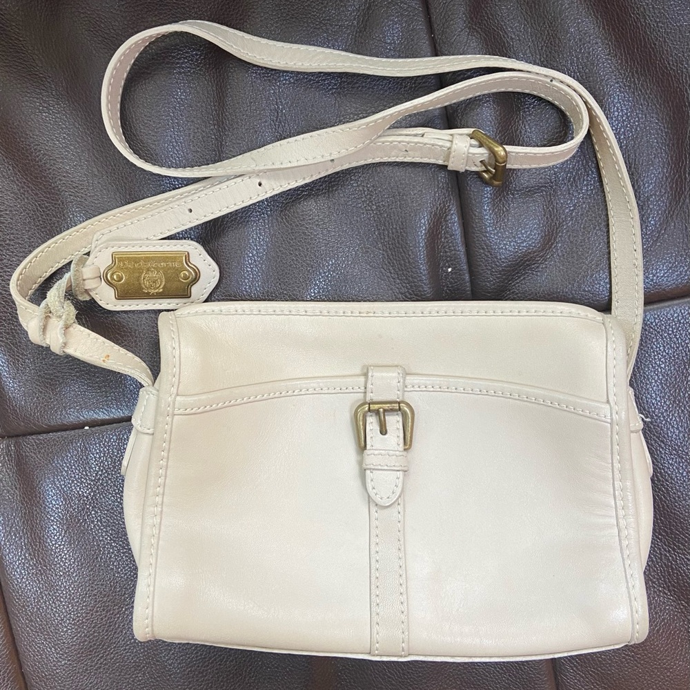 Liz Claiborne Cream Crossbody Bag with Buckle